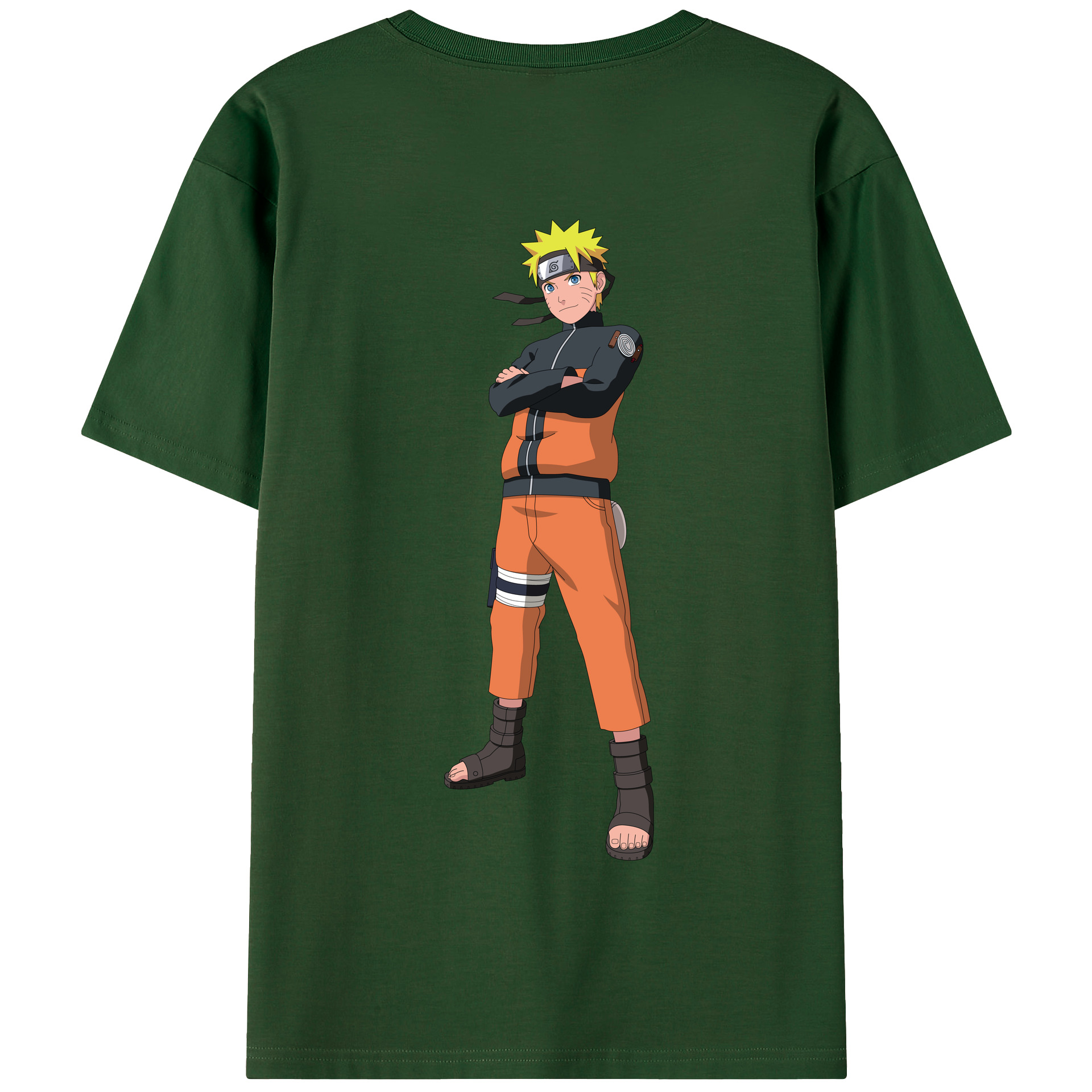（画像用） NARUTO -ナルト- うずまき ナルト Uzumaki Naruto 綿100％半袖Tシャツ（背面プリント）